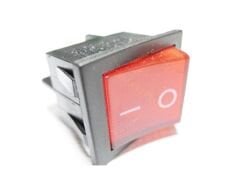 Geniş tekli ışıklı On/Off anahtar Soketli Kırmızı