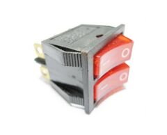 İkili Işıklı On/Off Anahtar Soketli Kırmızı