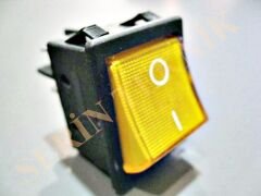 Geniş Tekli Işıklı On/Off Anahtar Soketli Sarı