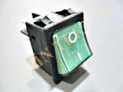 Geniş Tekli Işıklı On/Off Anahtar Soketli Yeşil