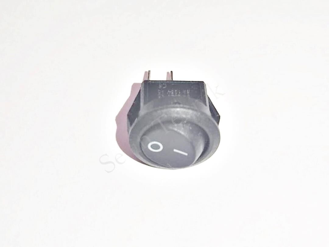 Siyah Renk Yuvarlak Işıksız Anahtar ON-OFF 2 Uçlu