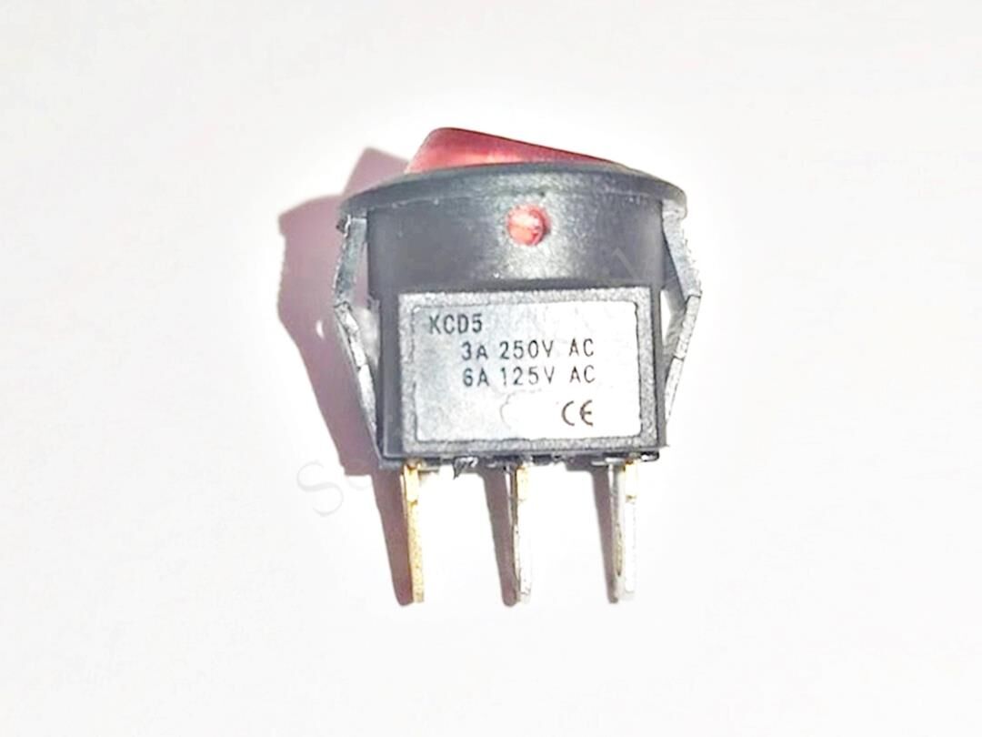 Siyah Renk Yuvarlak Işıklı Anahtar ON-OFF 3 Uçlu