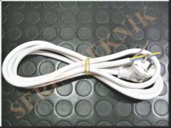 Semaver, Tost Makinesi,Fritöz ve Fırın Enerji Kablosu 2,5mt 3x1,5mm Beyaz