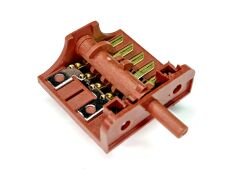 Polyemit 5+4 Ankastre Fırın Anahtarı 4 Kademeli Çevirmeli Şalter Kahverengi