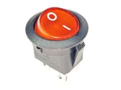 siyah renk yuvarlak ışıklı anahtar on-off 4 uçlu 230V