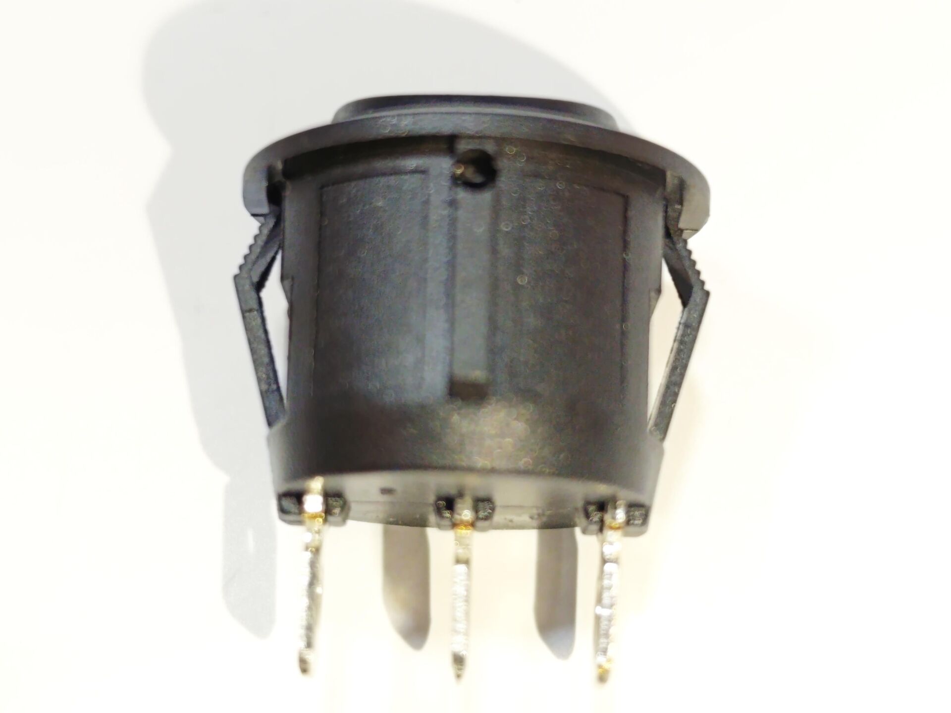 Siyah Renk Yuvarlak Işıksız Şalter 1-0-2 Anahtar 3 Uçlu