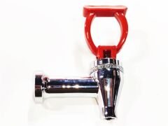 16x1,5mm arka diş basmalı göstergesiz kırmızı metal musluk