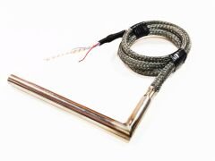 Fişek Isıtıcı Rezistans 13cm boy-12mm kalınlık-300 Watt-220 Volt Dirsekli ( Termokupl )