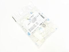 19mmX19mm Yapışkanlı Beyaz Plastik Kroşe - 1 Paket - 100Adet 