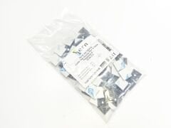 19mmX19mm Yapışkanlı Siyah Plastik Kroşe - 1 Paket - 100Adet 