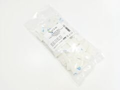 28mmX28mm Yapışkanlı Beyaz Plastik Kroşe - 1 Paket - 100Adet 