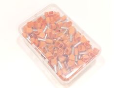 4mm Çift Girişli İzoleli Kablo Yüksüğü Fransız Normu Turuncu Renk - 1 Paket - 200Adet 