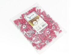 M5 (0.50 x 1.50 mm²) Yuvarlak Tip İzoleli Kablo Uçları Kırmızı Renk - 1 Paket - 200Adet 