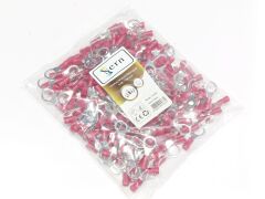 M8 (0.50 x 1.50 mm²) Yuvarlak Tip İzoleli Kablo Uçları Kırmızı Renk - 1 Paket - 200Adet 