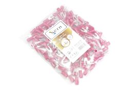 M3 (0,50 x 1,50mm²) Çatal Tip İzoleli Kablo Uçları Kırmızı Renk - 1 Paket - 200Adet 