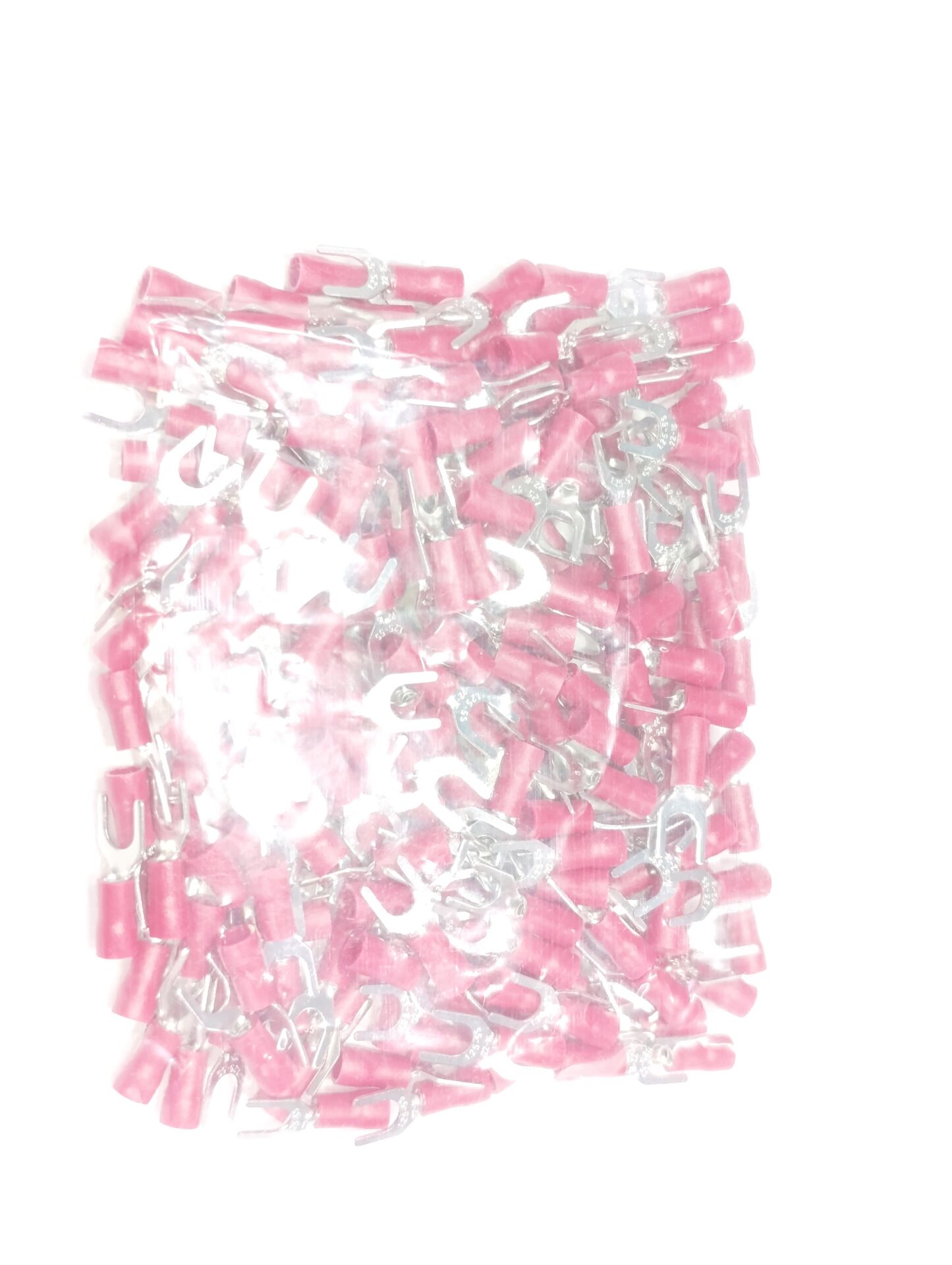 M5 (0,50 x 1,50mm²) Çatal Tip İzoleli Kablo Uçları Kırmızı Renk - 1 Paket - 200Adet 