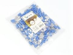 0,8x6,35 Soket 1,50x2,50mm² Dişi Faston Tip İzoleli Kablo Uçları Mavi Renk - 1 Paket - 200Adet 