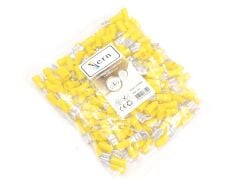 0,8x6,35 Soket 4x6mm² Dişi Faston Tip İzoleli Kablo Uçları Sarı Renk - 1 Paket - 200Adet 