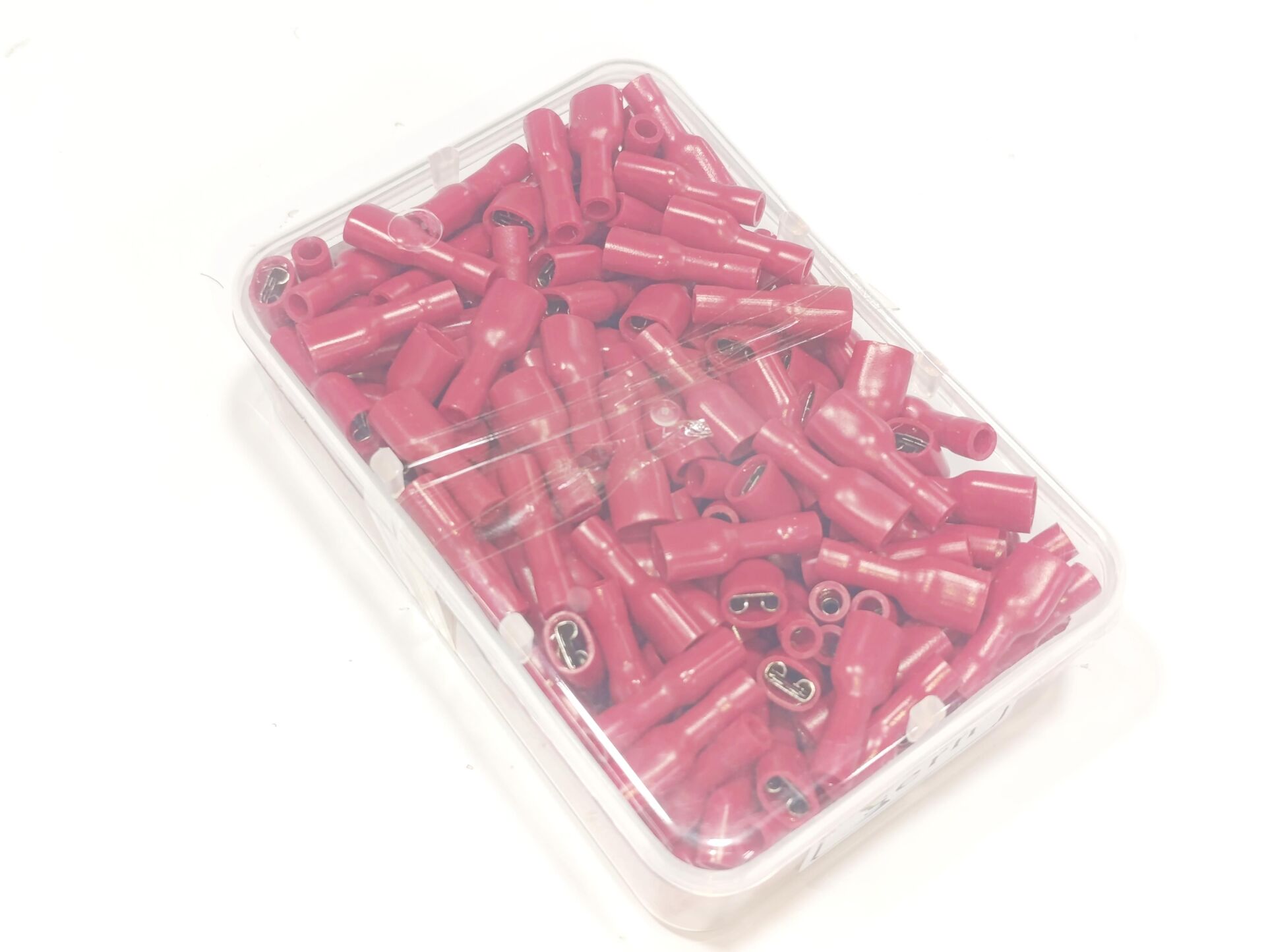 0,8x6,35 Soket 0,50x1,50mm² Dişi Faston Tip Tam İzoleli Kablo Uçları Kırmızı Renk - 1 Paket - 200Adet 