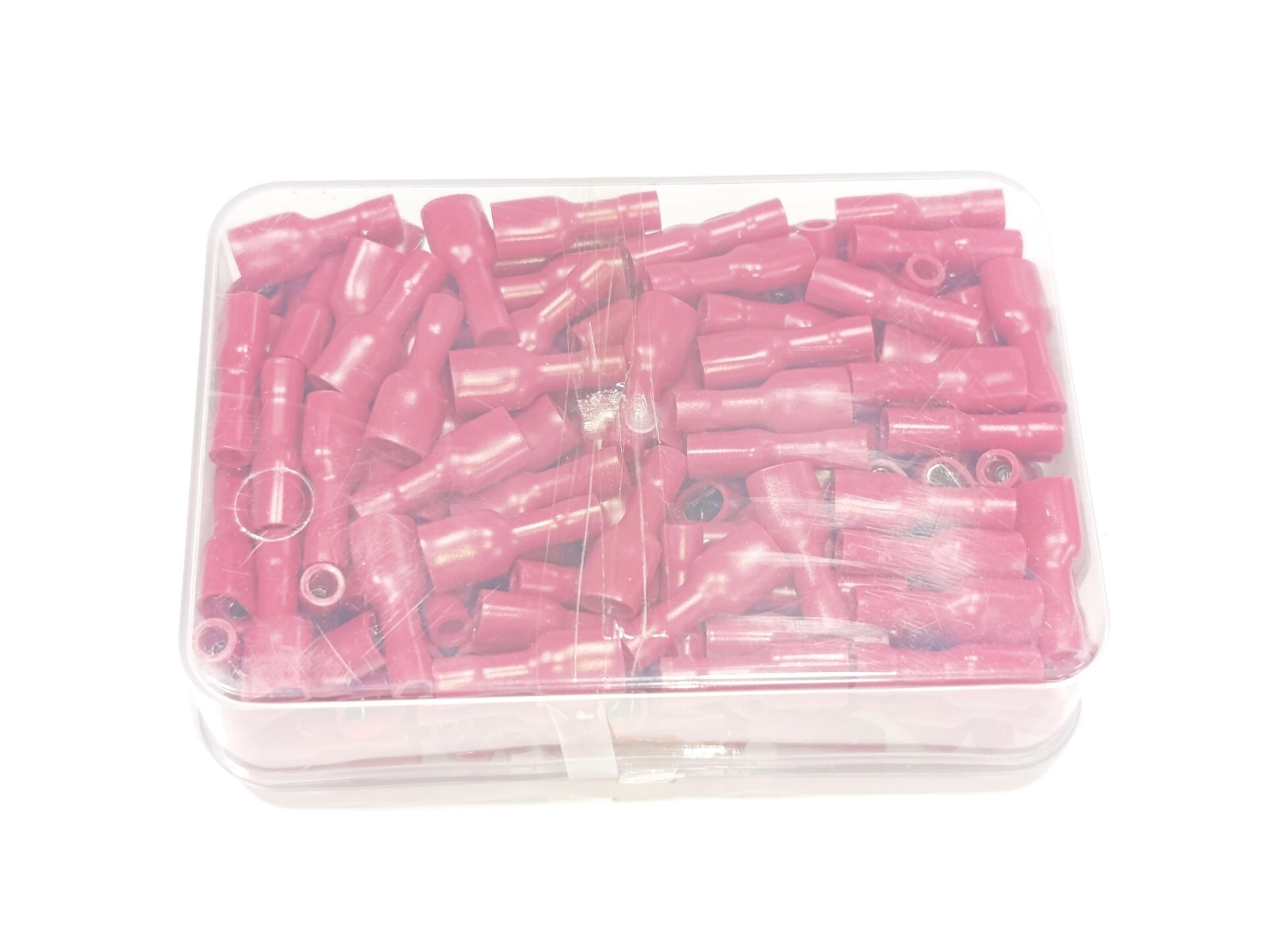 0,8x6,35 Soket 0,50x1,50mm² Dişi Faston Tip Tam İzoleli Kablo Uçları Kırmızı Renk - 1 Paket - 200Adet 