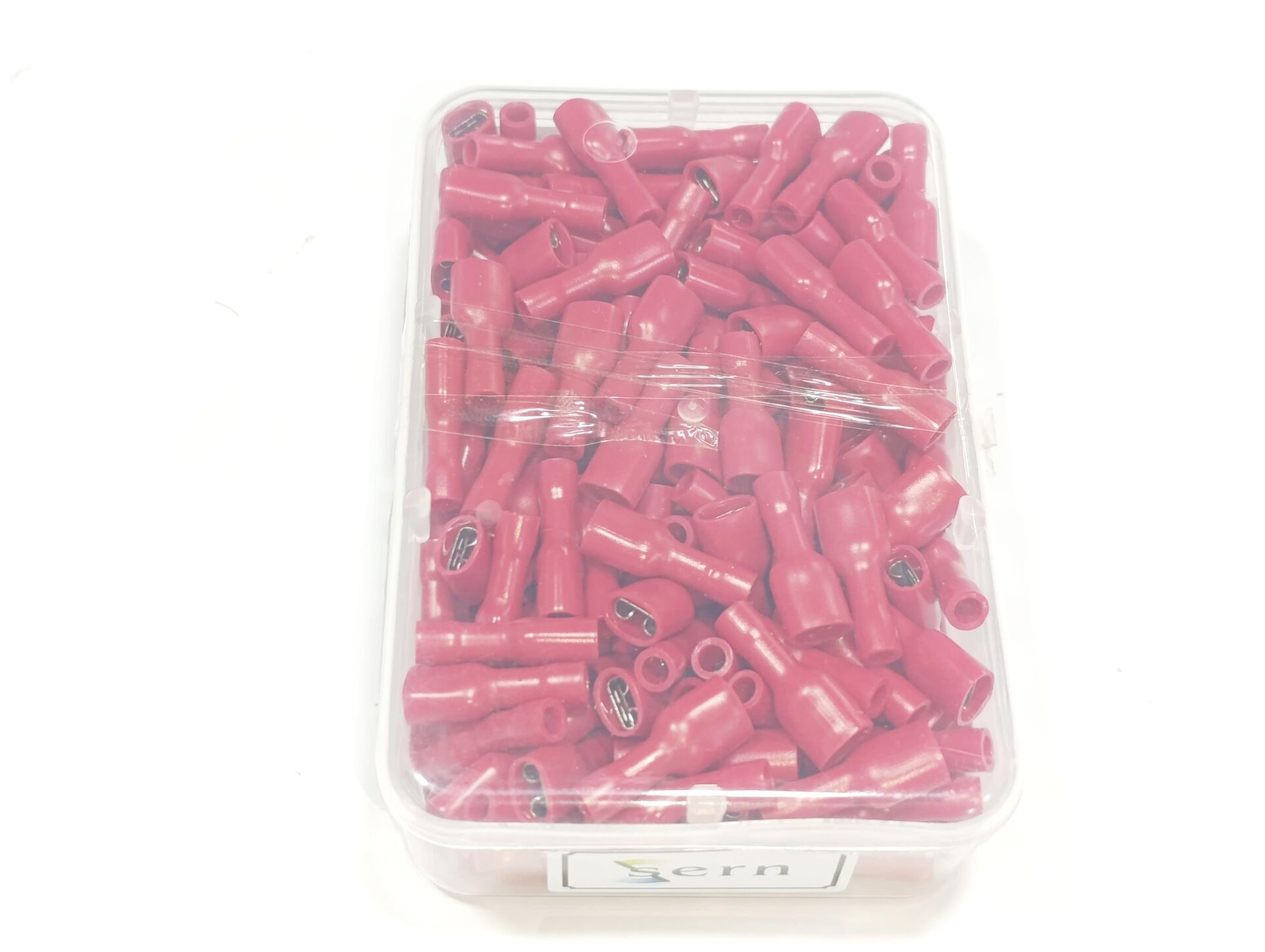 0,8x6,35 Soket 0,50x1,50mm² Dişi Faston Tip Tam İzoleli Kablo Uçları Kırmızı Renk - 1 Paket - 200Adet 