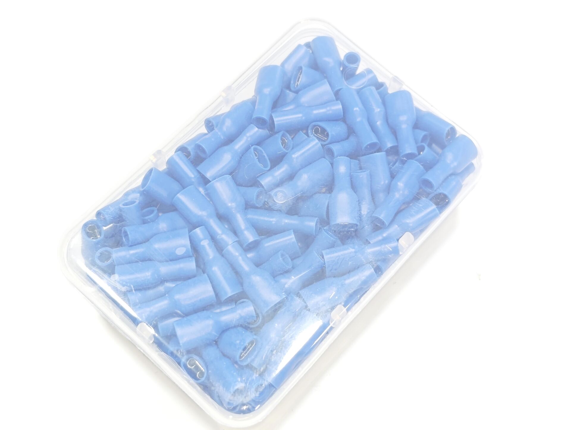 0,8x6,35 Soket 1,50x2,50mm² Dişi Faston Tip Tam İzoleli Kablo Uçları Mavi Renk - 1 Paket - 200Adet 