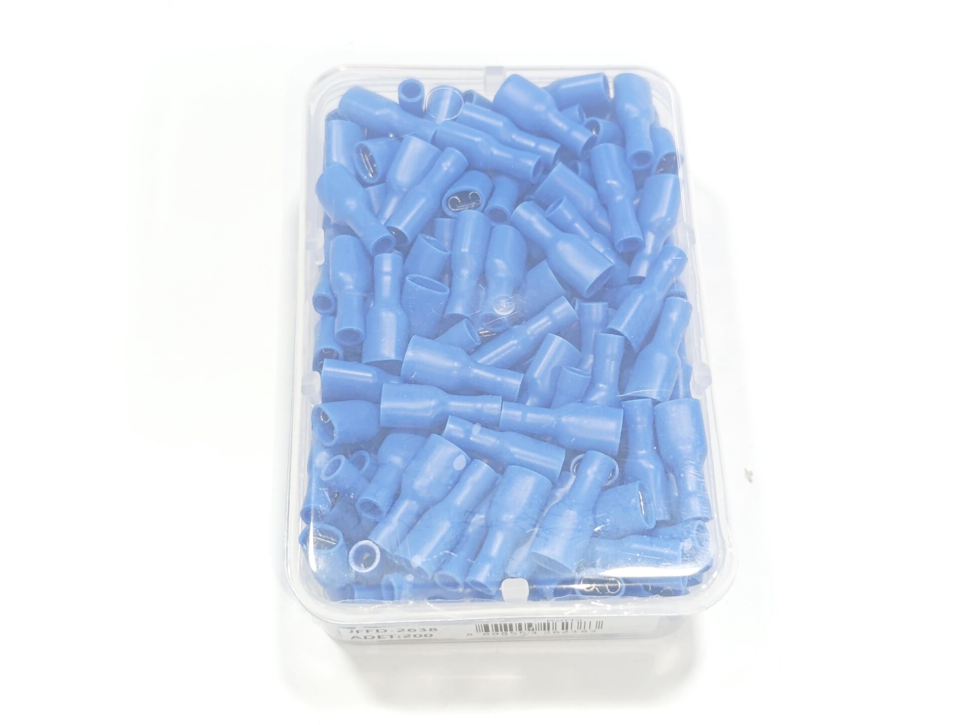 0,8x6,35 Soket 1,50x2,50mm² Dişi Faston Tip Tam İzoleli Kablo Uçları Mavi Renk - 1 Paket - 200Adet 