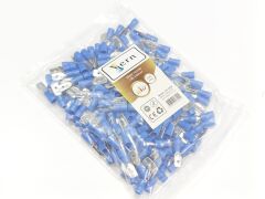 0,8x6,35 Soket 1,50x2,50mm² Erkek Faston Tip İzoleli Kablo Uçları Mavi Renk - 1 Paket - 200Adet 