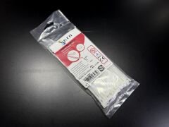 15cm boy 2,5mm kalınlık Standart Beyaz Kablo Bağı Plastik Kelepçe - 1 Paket - 100Adet 