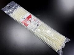 37cm boy 3,6mm kalınlık Standart Beyaz Kablo Bağı Plastik Kelepçe - 1 Paket - 100Adet 